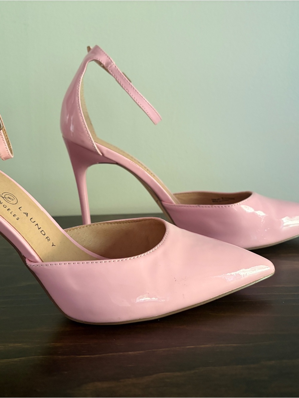 Chinese Laundry Dolly Pink Patent D'Orsay Ankle Strap Pumps Heels Size 8.5 / 39